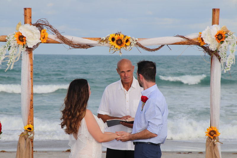 beach wedding decorations, cocoa beach weddings, elope cocoa beach, cocoa beach florist, surfside wedding chapel, cocoa beach officiant, Florida beach weddings, 